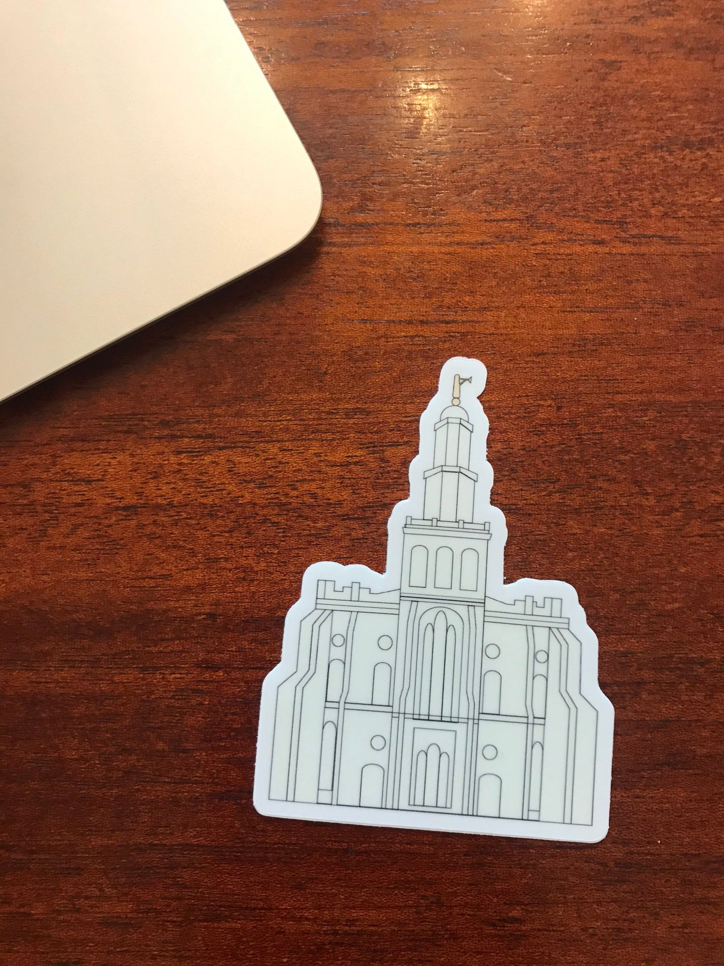 Saint George Temple Sticker, 3x3in. Vinyl Sticker perfect for Water Bottles, Laptops and Bullet Journals