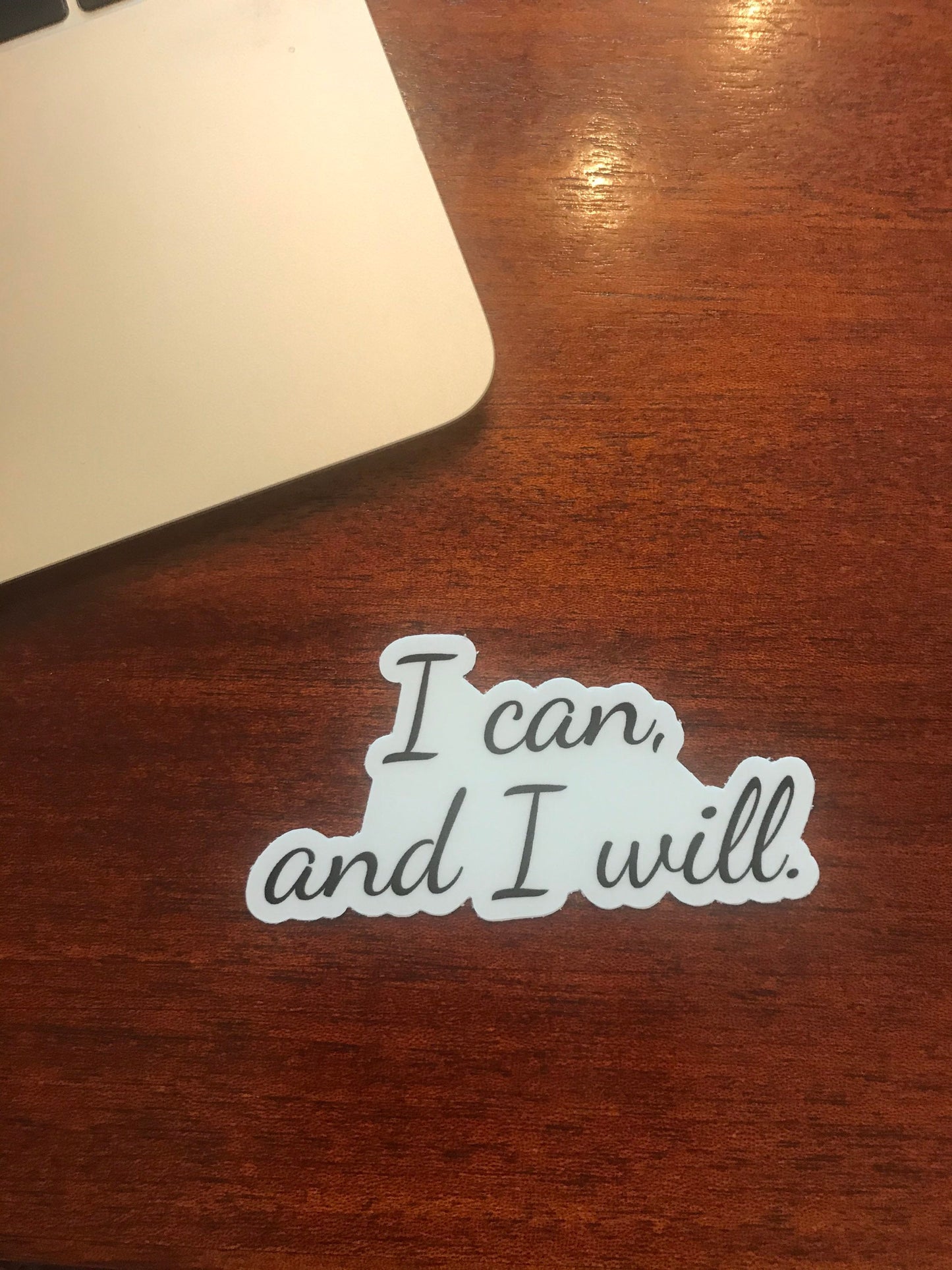 I Can and I Will Sticker, 3x3in Vinyl Sticker for your Laptop, Water Bottle or Bullet Journal