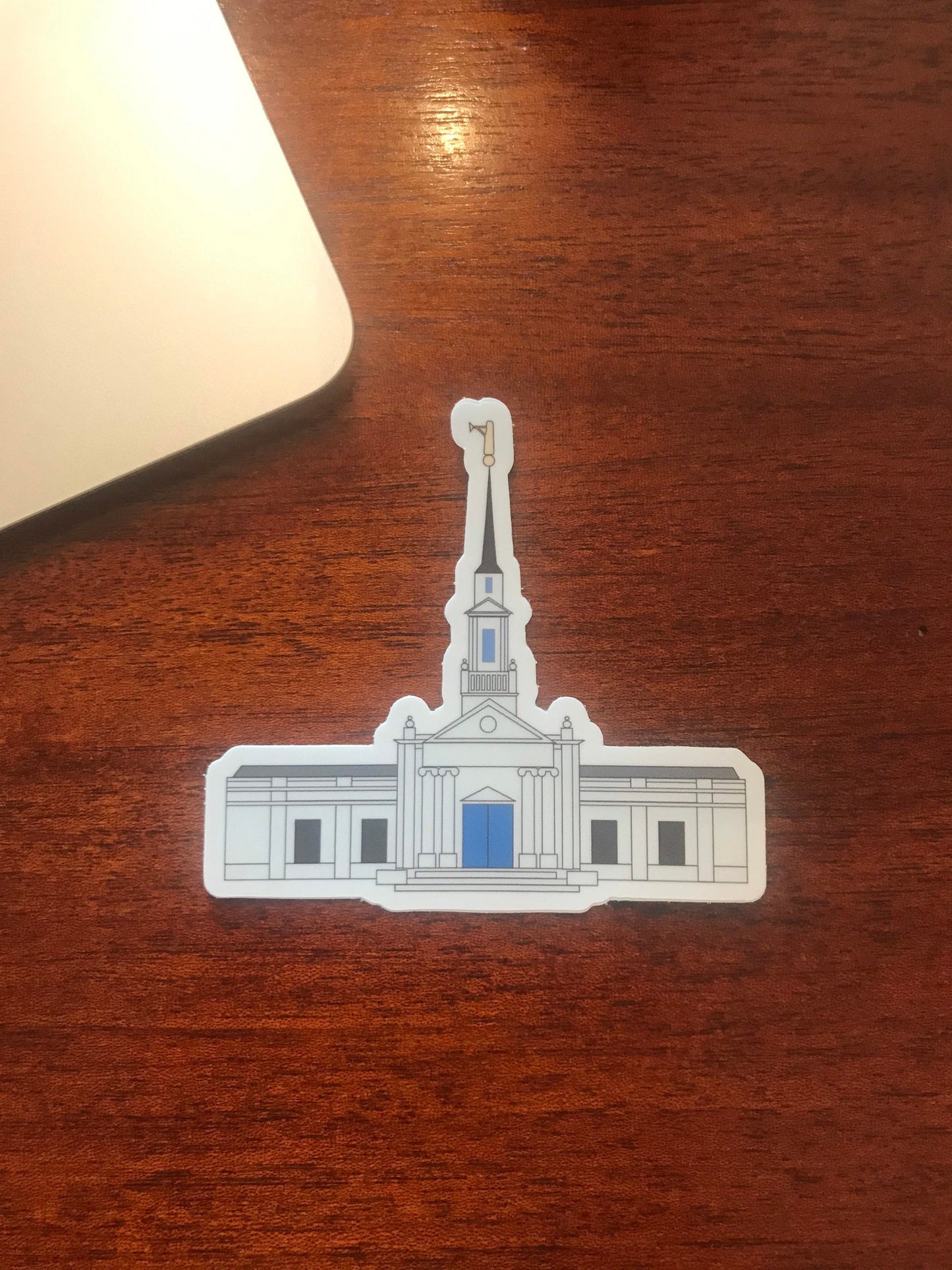 Hartford Connecticut Temple, 3x3 in. Vinyl Sticker for your Laptop, Water Bottle or Bullet Journal, skateboard stickers