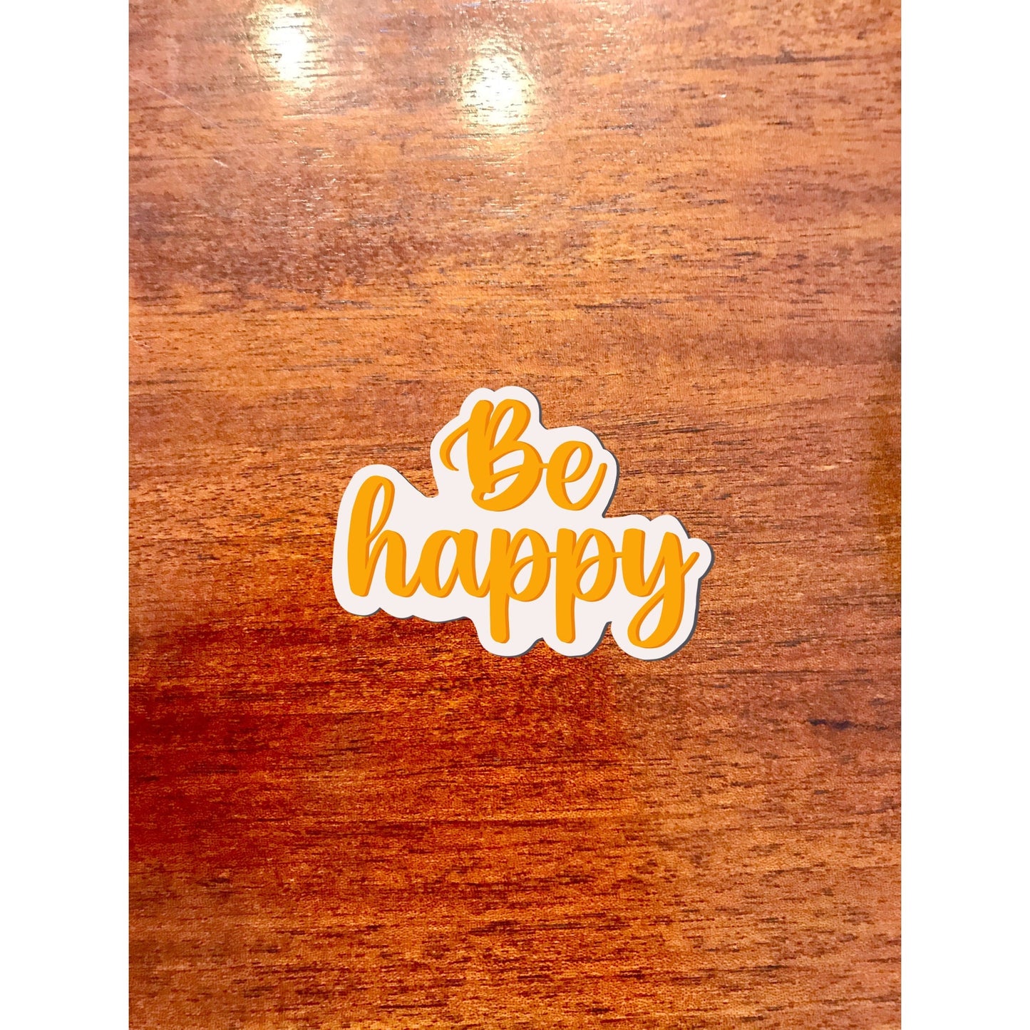 Be Happy 3x3in. Vinyl Sticker for your Laptop, Hydroflask, Planner, Water Bottle or Bullet Journal, skateboard stickers