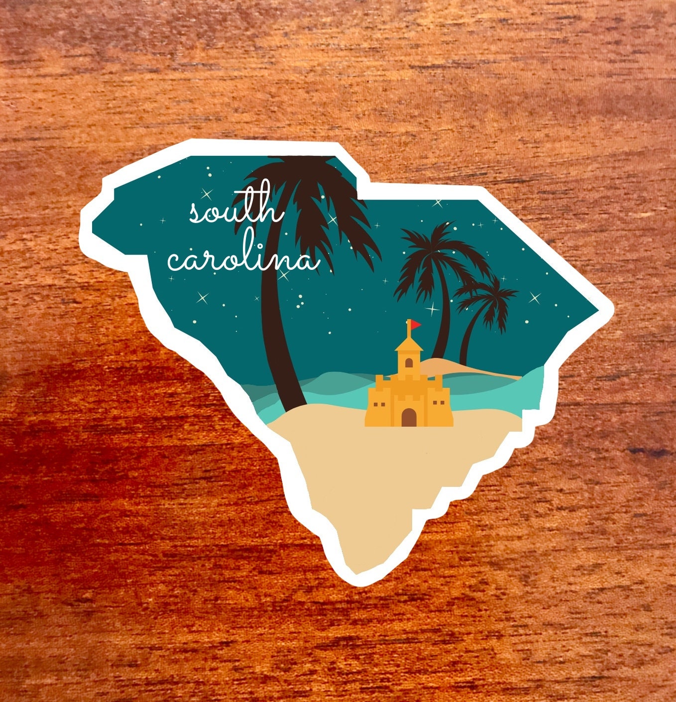 South Carolina State Sticker, 3x3in Vinyl Sticker for your Laptop, Hydroflask, Planner, Water Bottle or Bullet Journal