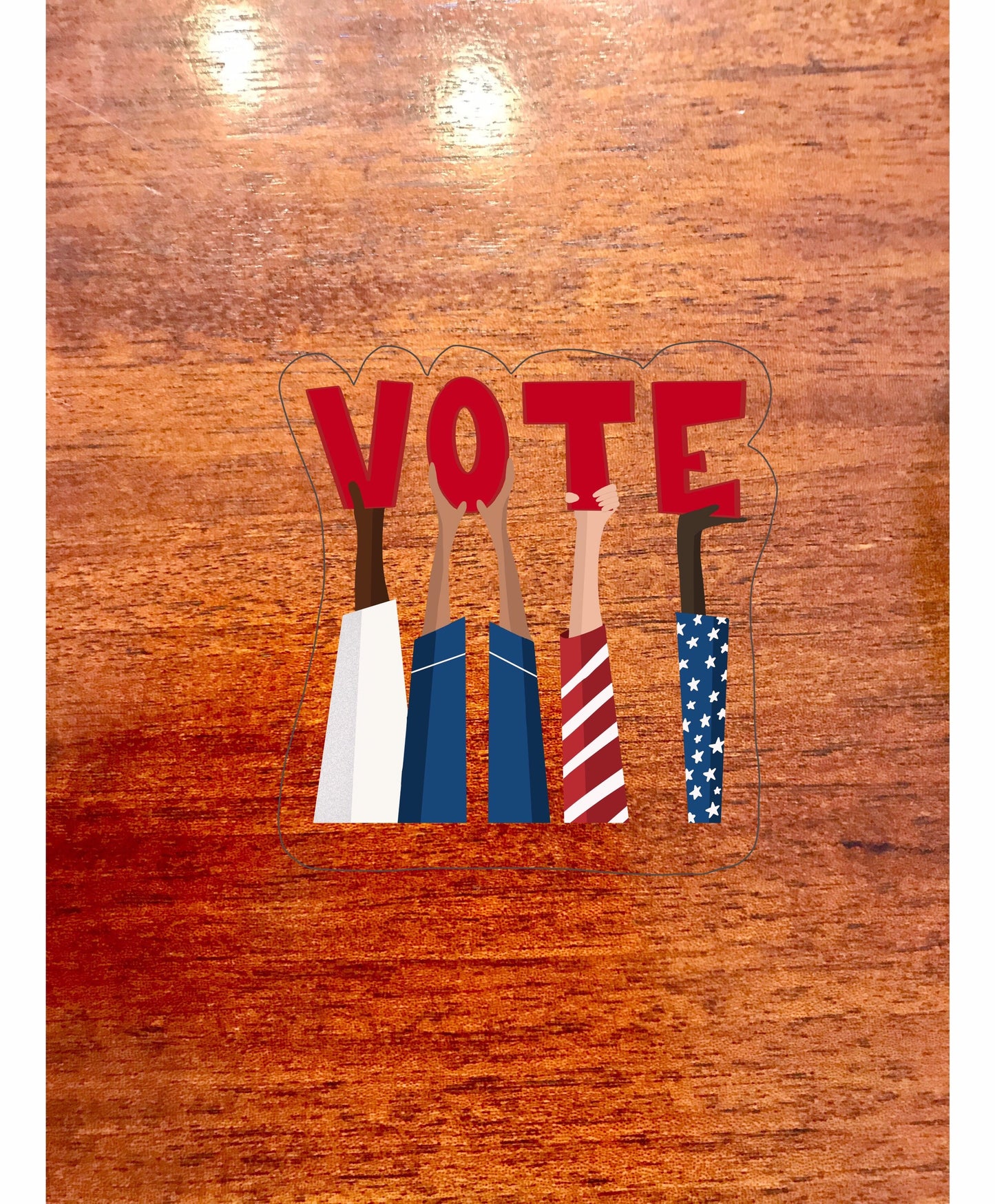 Clear Vote 3x3 in. Vinyl Sticker, Perfect for Laptop, Hydroflask, Planner, Water bottle, etc.