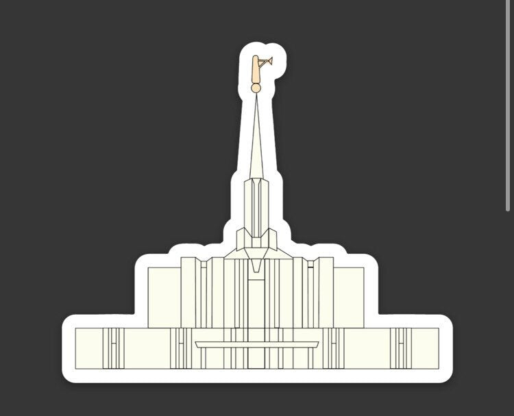 Jordan River Temple Sticker, 3x3 in. Vinyl Sticker for your Laptop, Water Bottle or Bullet Journal