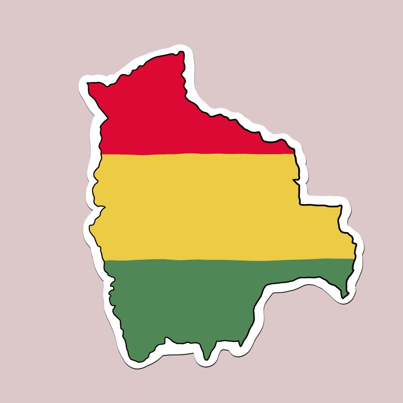 Bolivia 3x3in. Vinyl Sticker for your Laptop, Water Bottle or Bullet Journal, Bolivia sticker, skateboard stickers