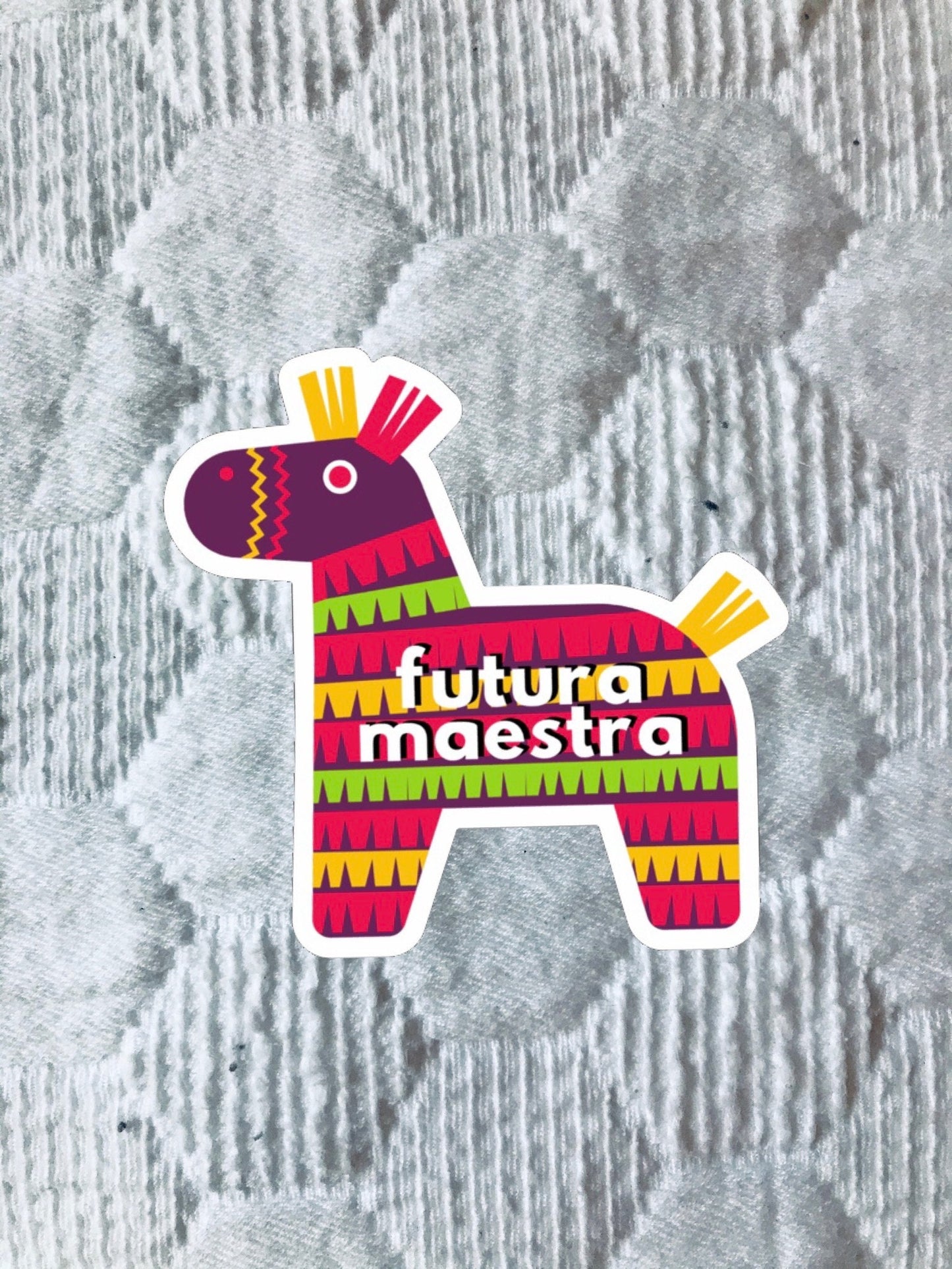 Futura Maestra Piñata Sticker 3x3in. Vinyl Sticker for your Laptop, Water Bottle or Bullet Journal, Gift for Teacher, Futura Maestra