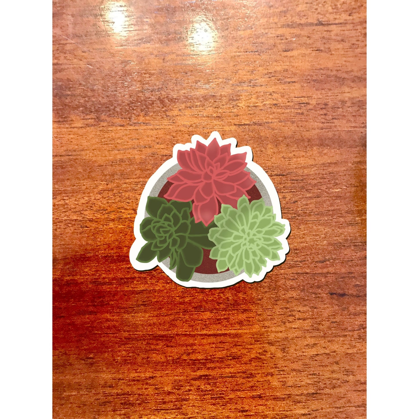 Succulent 3x3in. Vinyl Sticker for your Laptop, Hydroflask, Planner, Water Bottle or Bullet Journal, Roses, Flower Decal