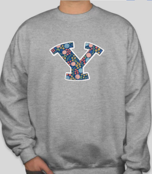 BYU Crewneck Sweatshirt, Floral sweatshirt