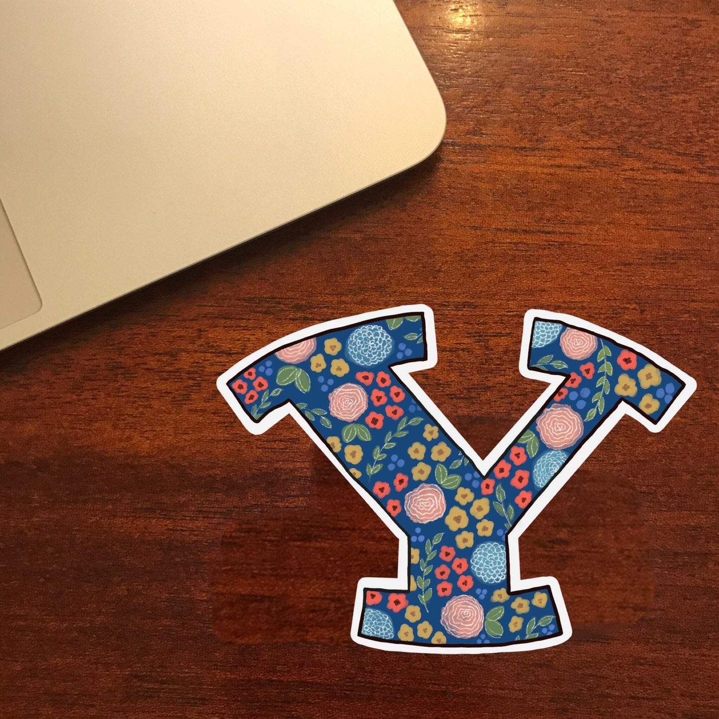 BYU Sticker, Watercolor Floral BYU 3x3in. Vinyl Sticker for your Laptop, Water Bottle or Bullet Journal, Wildflowers, skateboard stickers