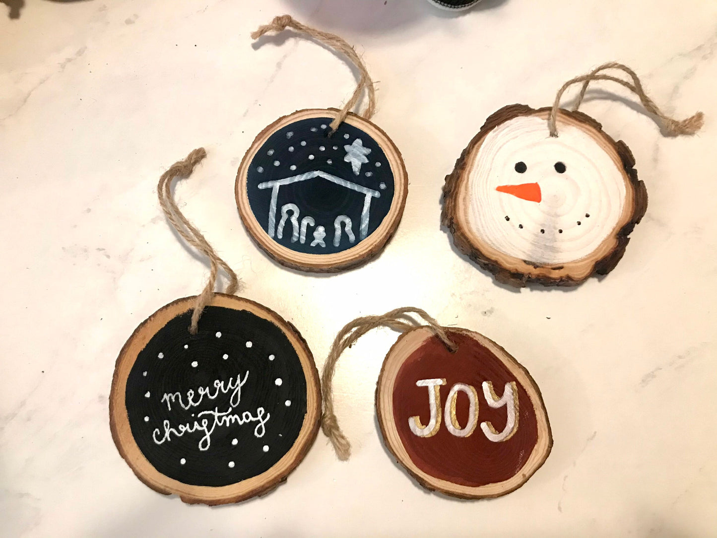 Joy Wood Slice Christmas Ornament