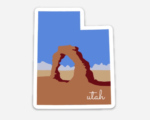 Utah Arches Sticker, Utah State 3x3in Sticker, Utah Sticker, Vinyl Sticker for your Laptop, Water Bottle or Bullet Journal