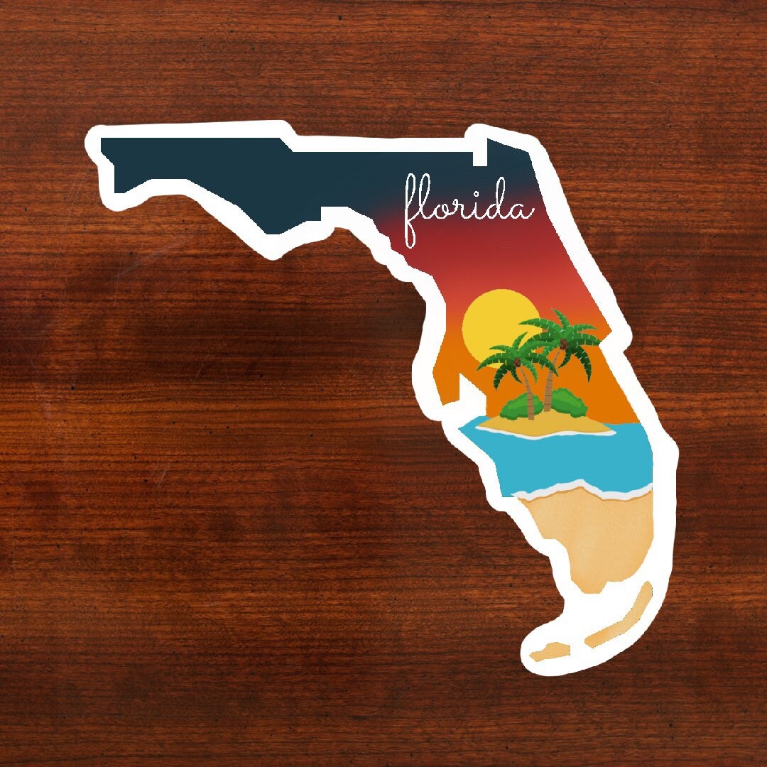 Florida Sticker, Florida State 3x3in Sticker, Vinyl Sticker for your Laptop, Water Bottle or Bullet Journal