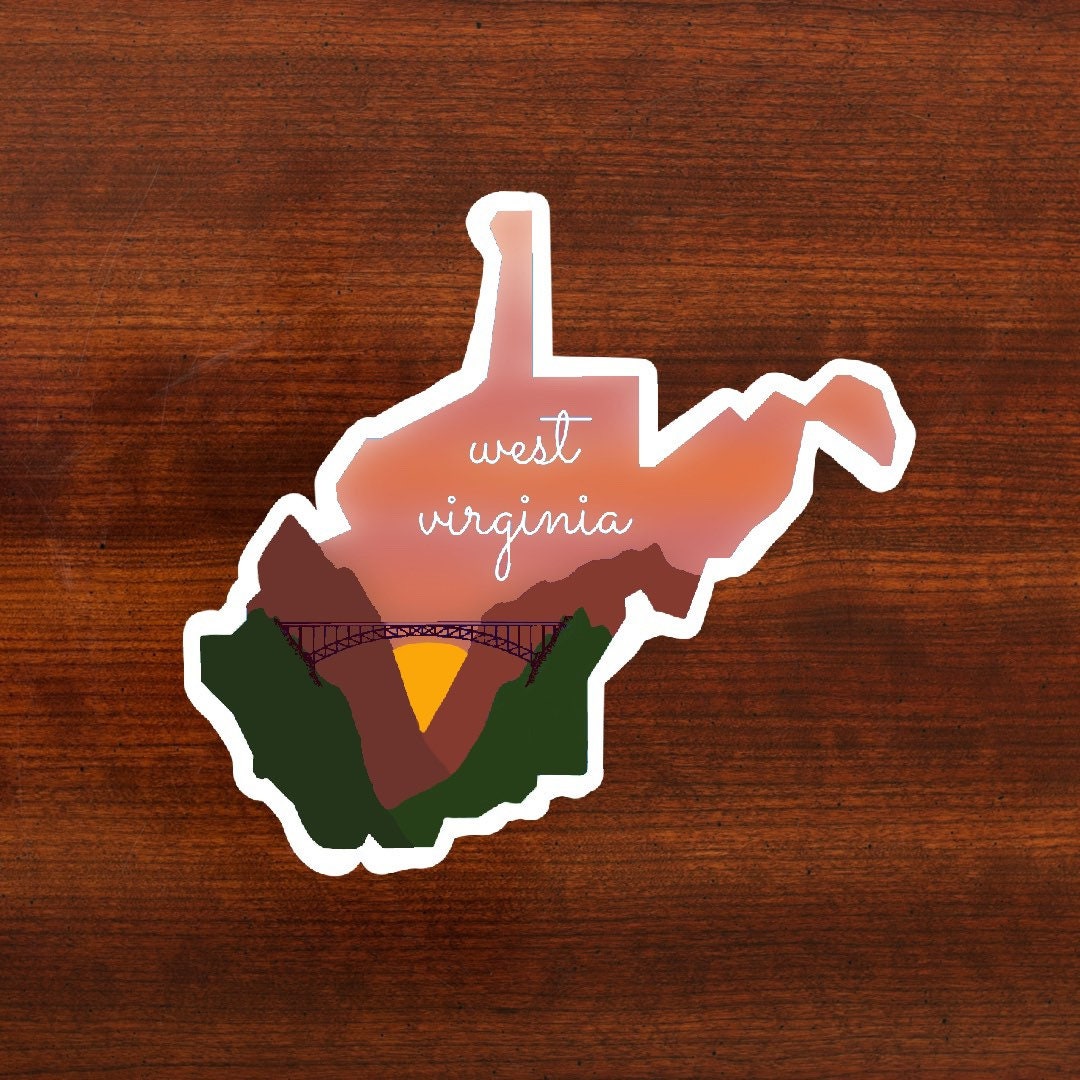 West Virginia Sticker, West Virginia State 3x3in Sticker, Vinyl Sticker for your Laptop, Water Bottle or Bullet Journal