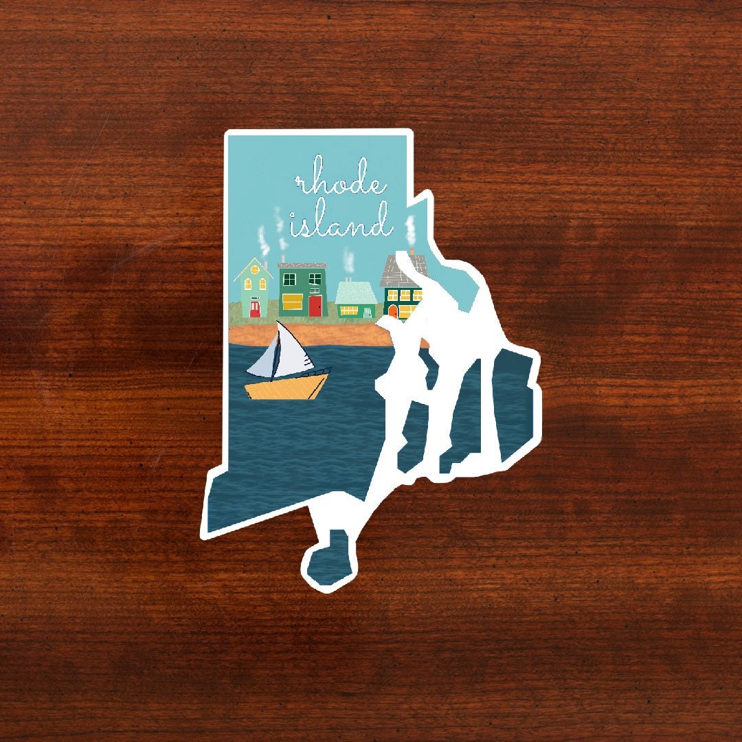 Rhode Island Sticker, Rhode Island State 3x3in Sticker, Vinyl Sticker for your Laptop, Water Bottle or Bullet Journal