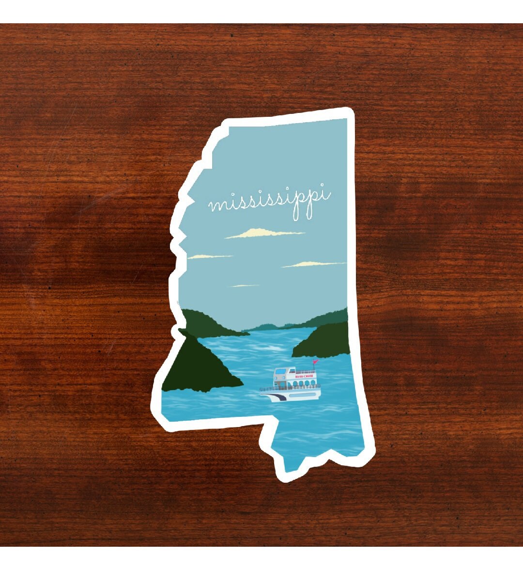 Mississippi Sticker, Mississippi State 3x3in Sticker, Vinyl Sticker for your Laptop, Water Bottle or Bullet Journal