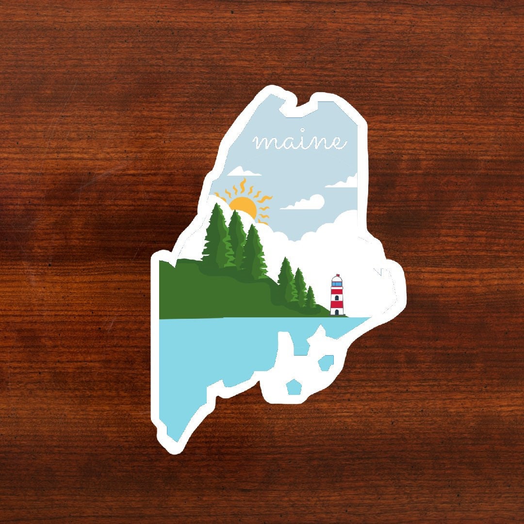 Maine Sticker, Maine State 3x3in Sticker, Vinyl Sticker for your Laptop, Water Bottle or Bullet Journal