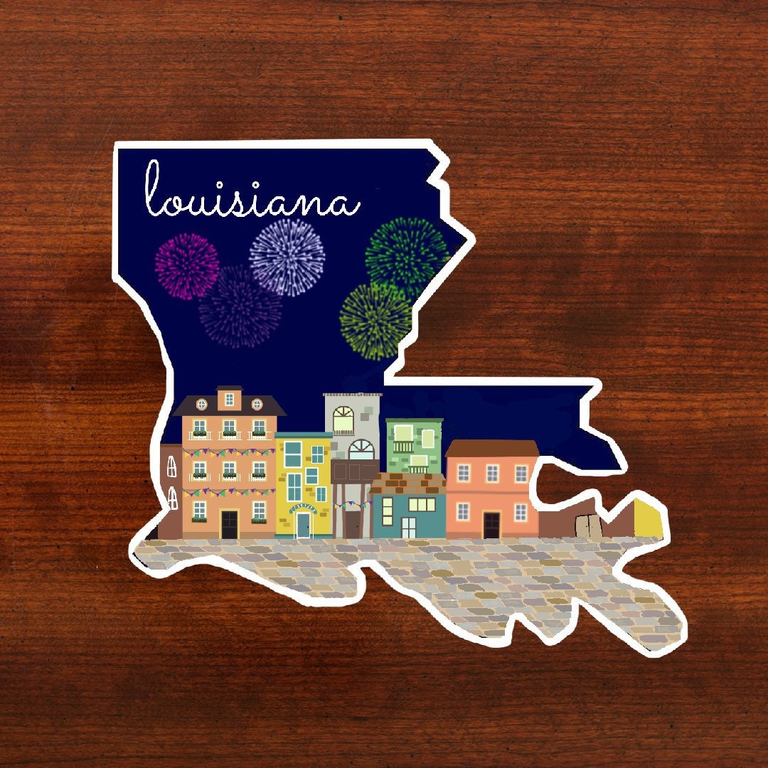 Louisiana Sticker, Louisiana State 3x3in Sticker, Vinyl Sticker for your Laptop, Water Bottle or Bullet Journal