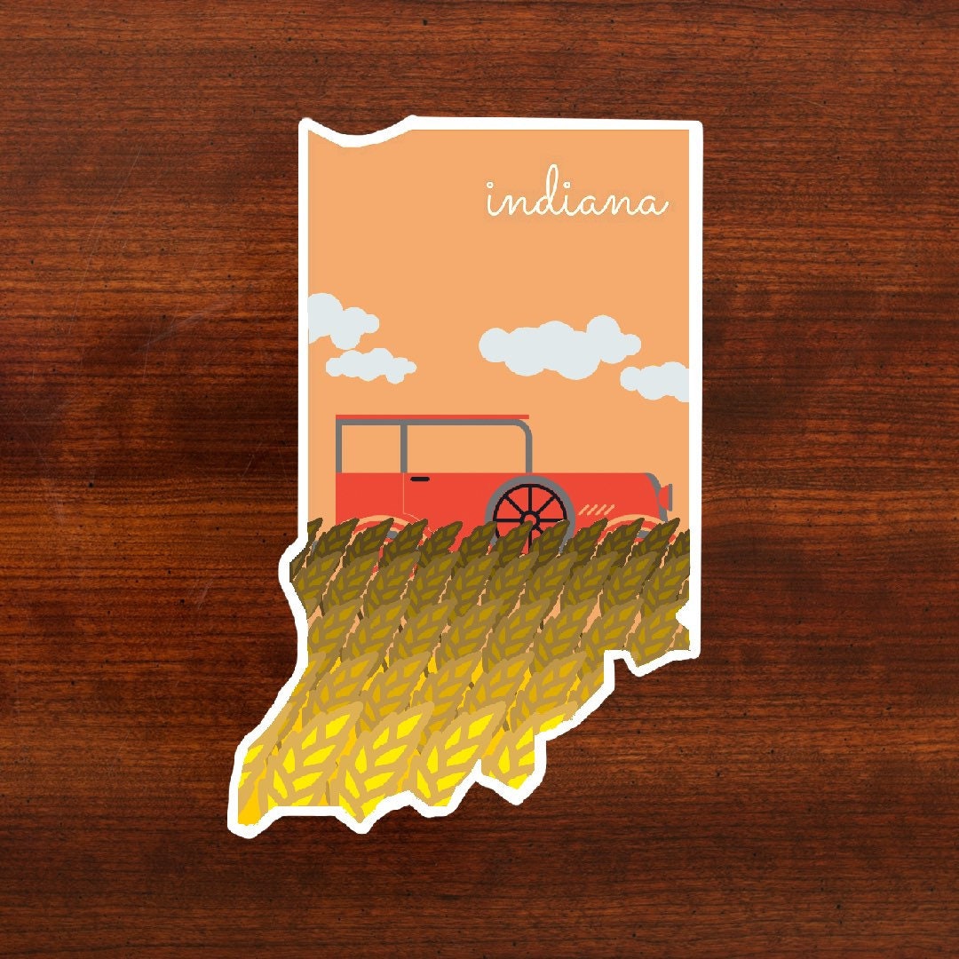 Indiana Sticker, Indiana State 3x3in Sticker, Vinyl Sticker for your Laptop, Water Bottle or Bullet Journal