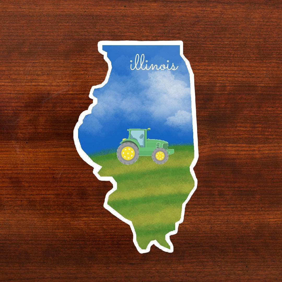 Illinois Sticker, Illinois State 3x3in Sticker, Vinyl Sticker for your Laptop, Water Bottle or Bullet Journal