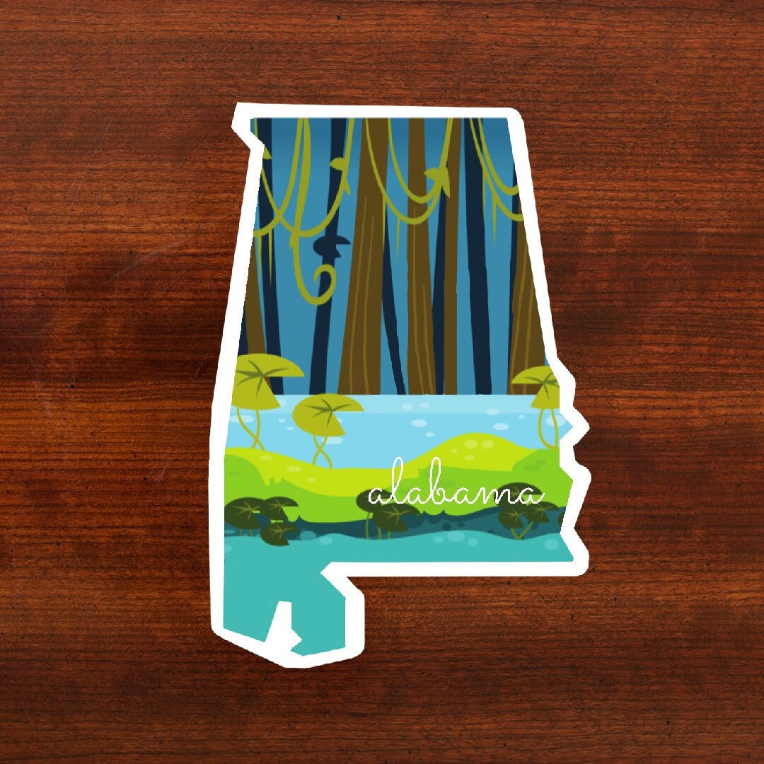 Alabama Sticker, Alabama State 3x3in Sticker, Vinyl Sticker for your Laptop, Water Bottle or Bullet Journal