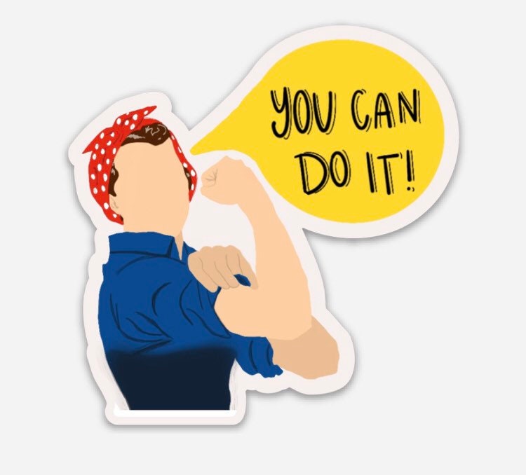 Rosie the Riveter Sticker 3x3in Sticker, Vinyl Sticker for your Laptop, Water Bottle or Bullet Journal, skateboard stickers