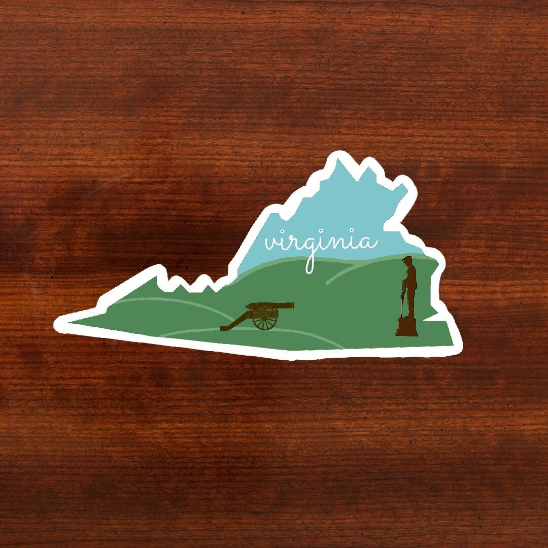 Virginia Sticker, Virginia State 3x3in Sticker, Vinyl Sticker for your Laptop, Water Bottle or Bullet Journal