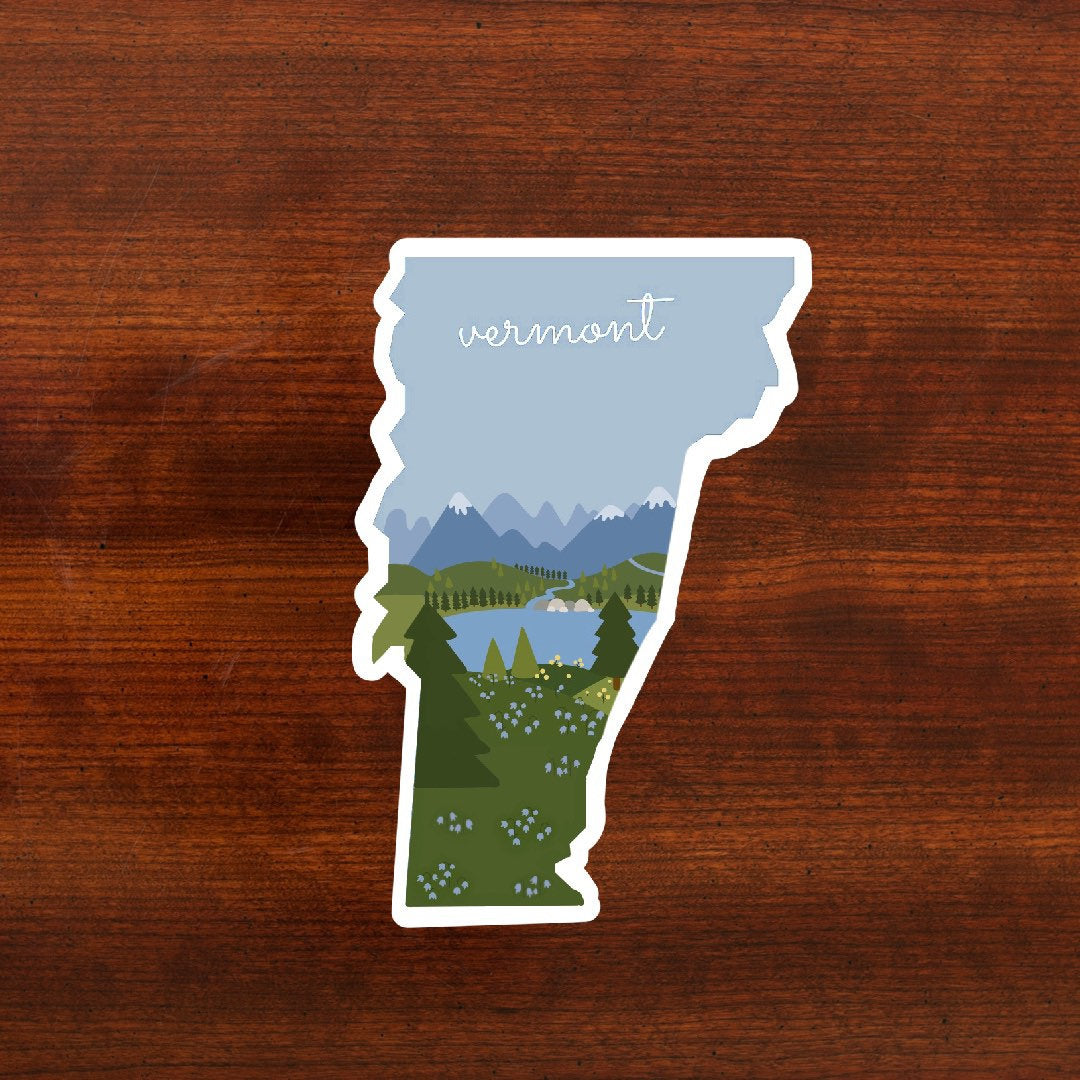 Vermont sticker for water bottle, Vermont gifts, green mountain Vermont state pride laptop stickers, Burlington Vermont decal, VT stickers