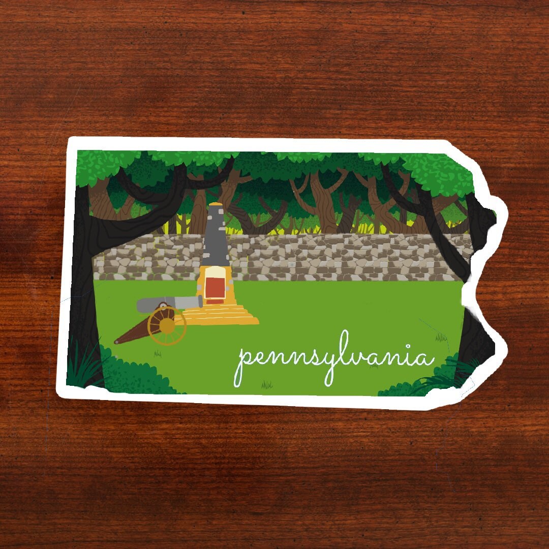 Pennsylvania Sticker, Pennsylvania State 3x3in Sticker, Vinyl Sticker for your Laptop, Water Bottle or Bullet Journal