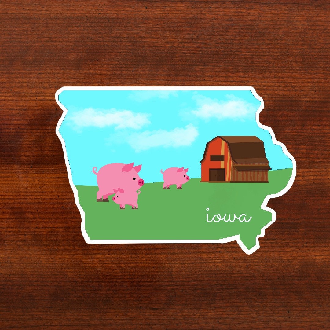 Iowa Sticker, Iowa State 3x3in Sticker, Vinyl Sticker for your Laptop, Water Bottle or Bullet Journal