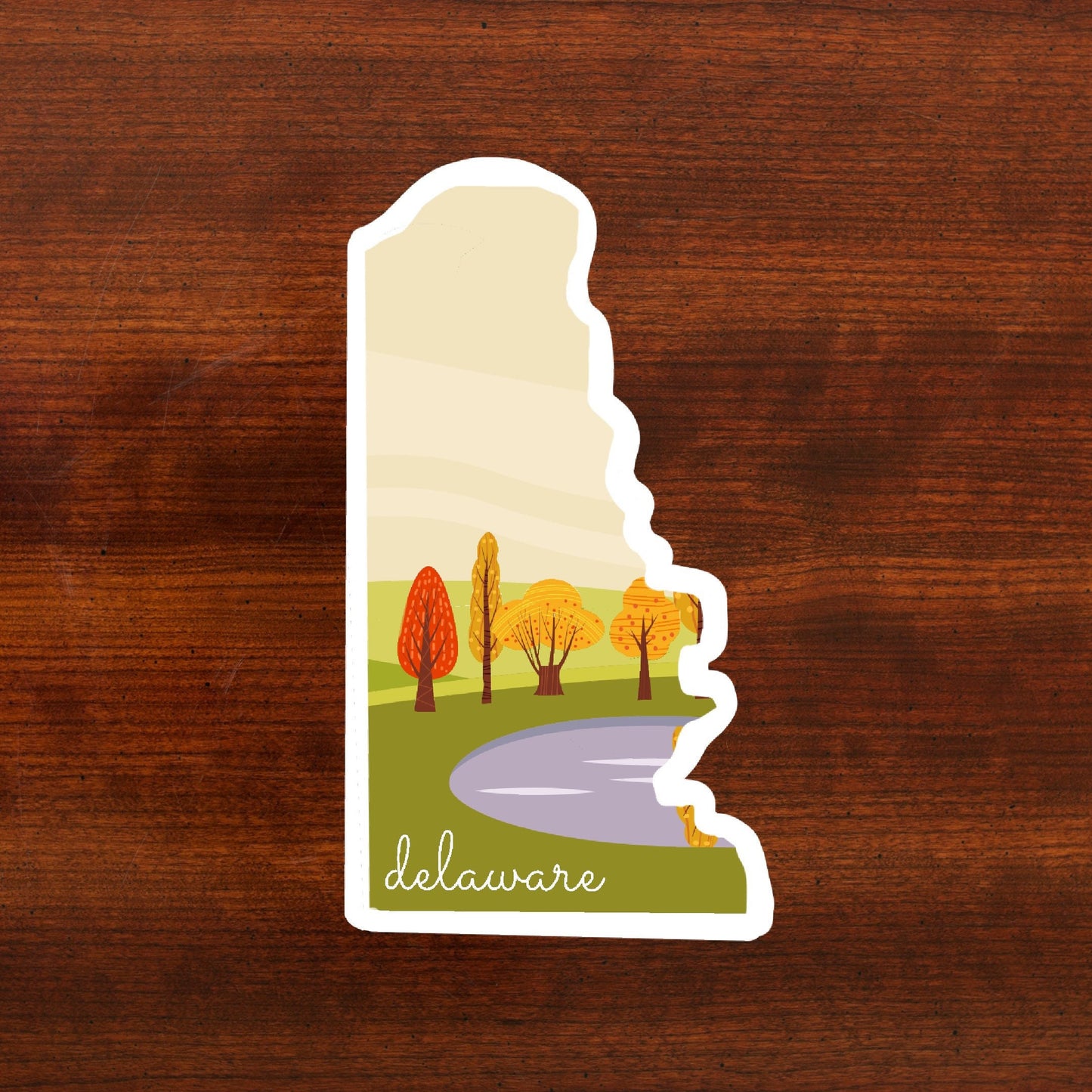 Delaware Sticker, Delaware State 3x3in Sticker, Vinyl Sticker for your Laptop, Water Bottle or Bullet Journal