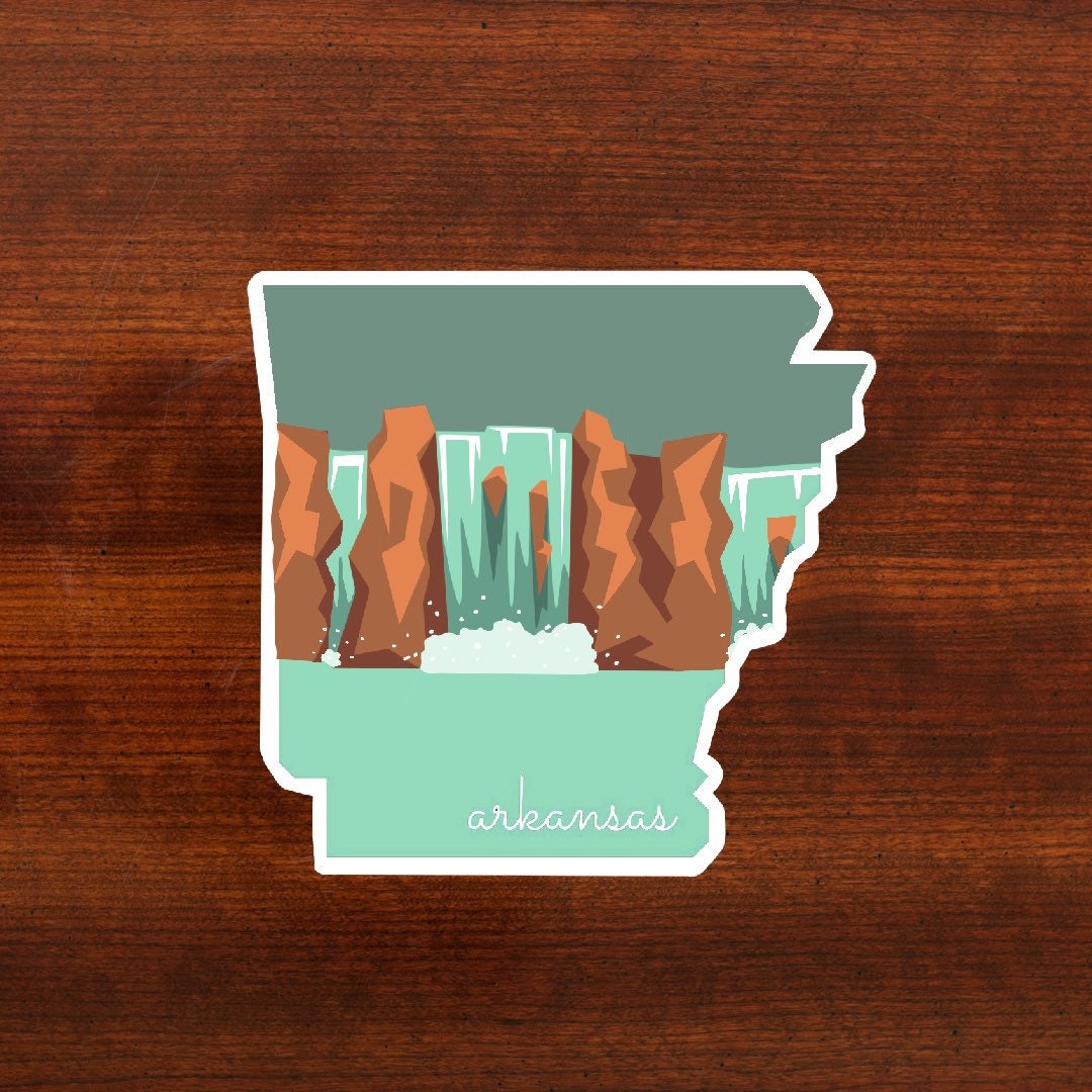 Arkansas Sticker, Arkansas State 3x3in Sticker, Vinyl Sticker for your Laptop, Water Bottle or Bullet Journal