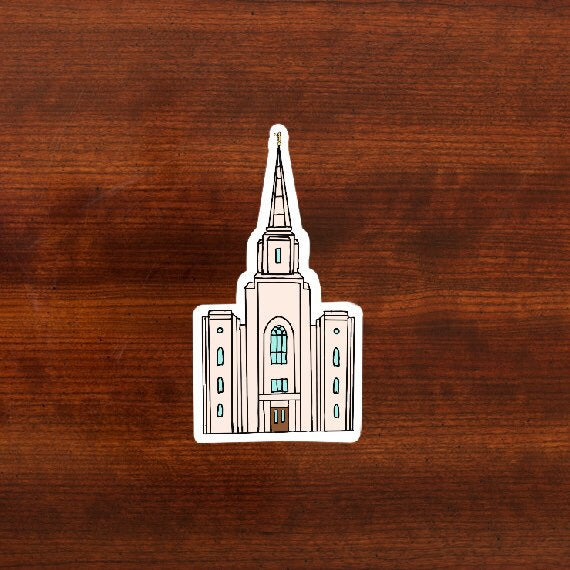 Brigham City Temple Sticker, 3x3 in. Vinyl Sticker for your Laptop, Water Bottle or Bullet Journal