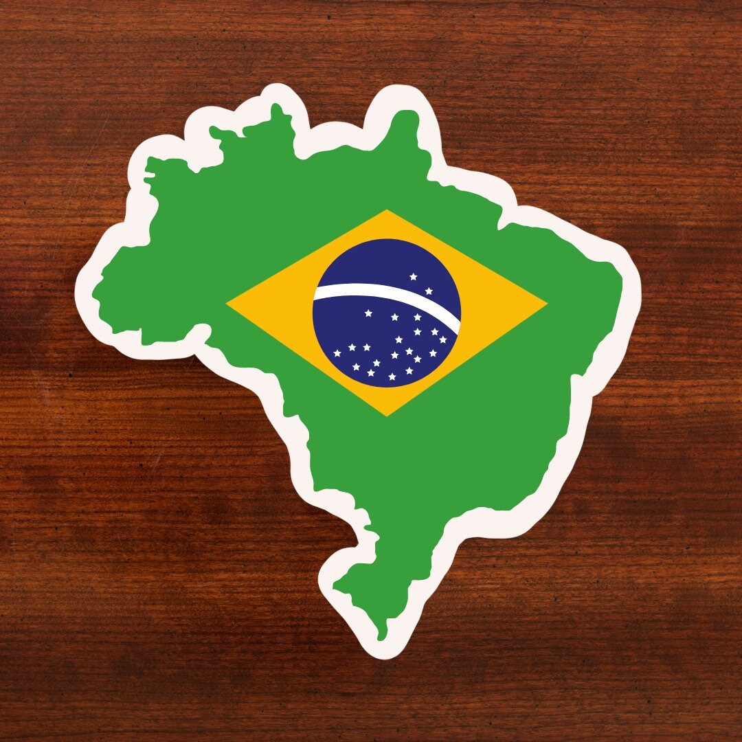 Brazil 3x3in. Vinyl Sticker for your Laptop, Water Bottle or Bullet Journal