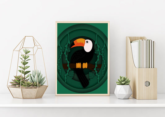 Toucan Wall Art, Minimalist Nursery Wall Art Set, Wall Decor, Home Decor, Physical Art Print