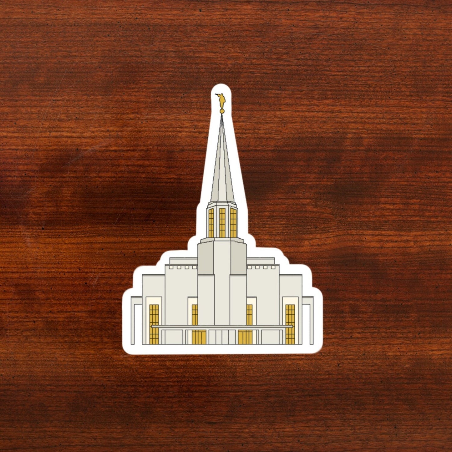 Preston England Temple Sticker, 3x3in. Vinyl Sticker perfect for Water Bottles, Laptops and Bullet Journals