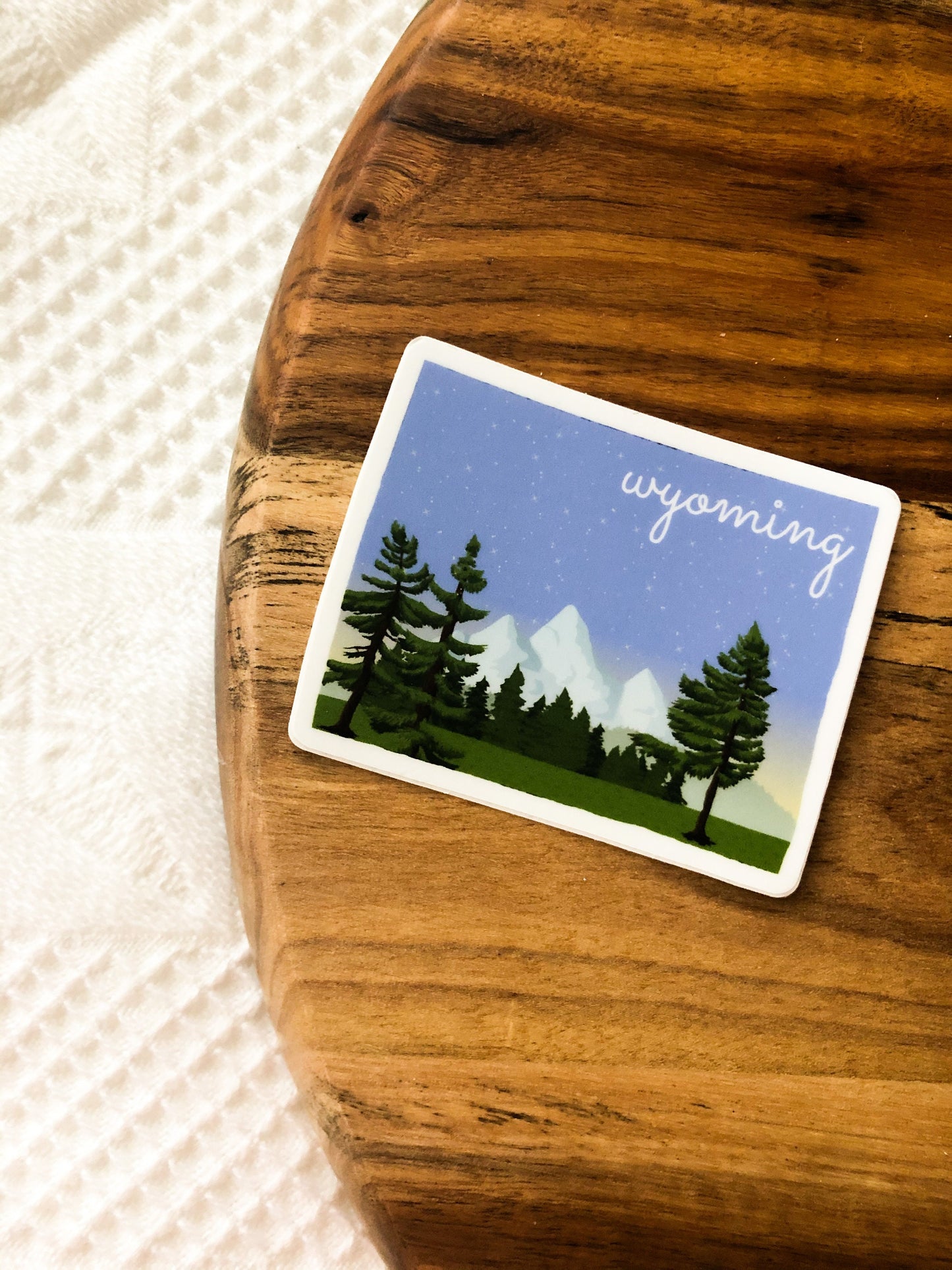 Wyoming State 3x3in Sticker, Mountain Sticker, Vinyl Sticker for your Laptop, Water Bottle or Bullet Journal