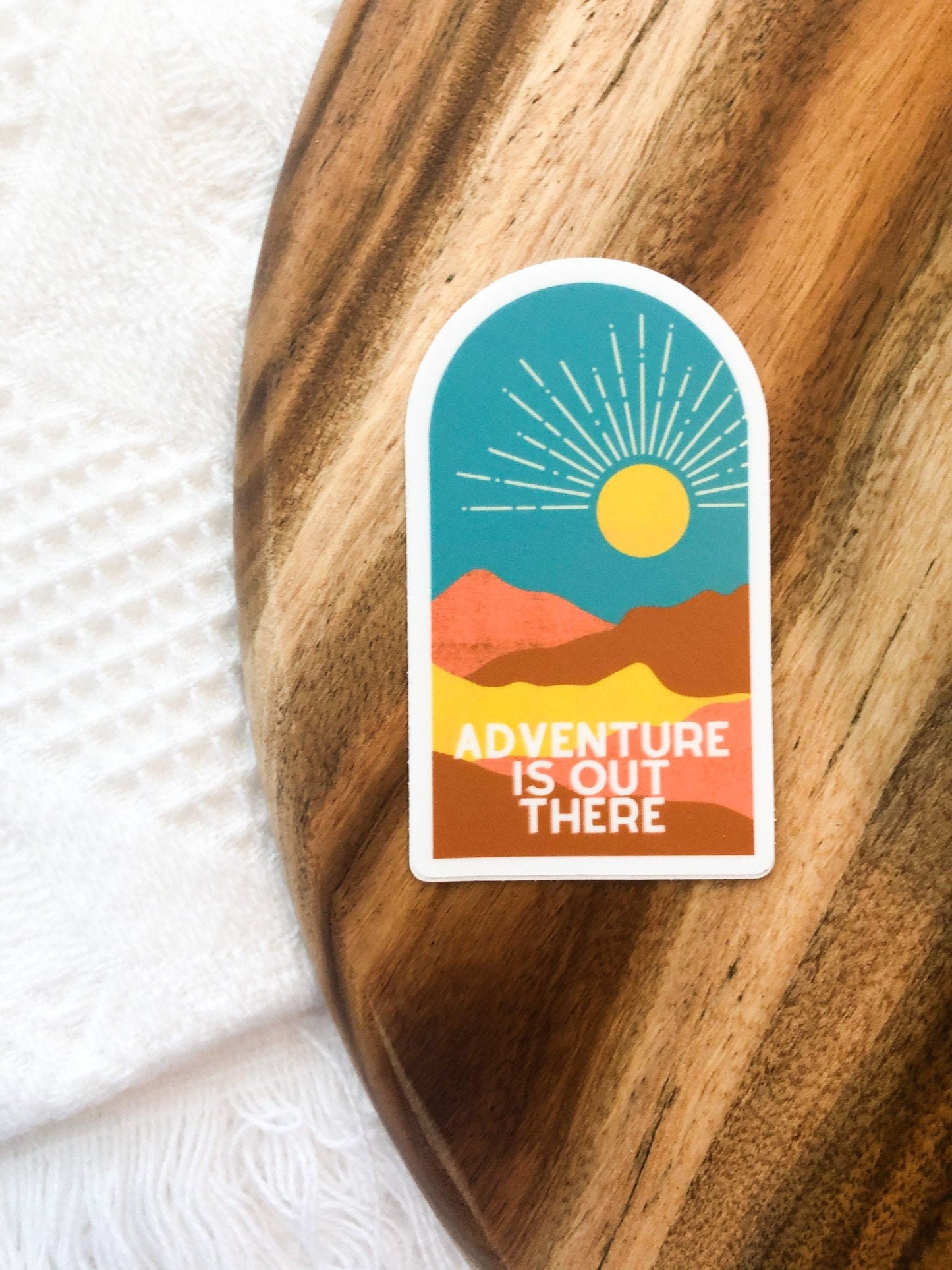 Adventure is Out There Watercolor Mountain 3x3in. Vinyl Sticker for Laptops, Water Bottles or Bullet Journal