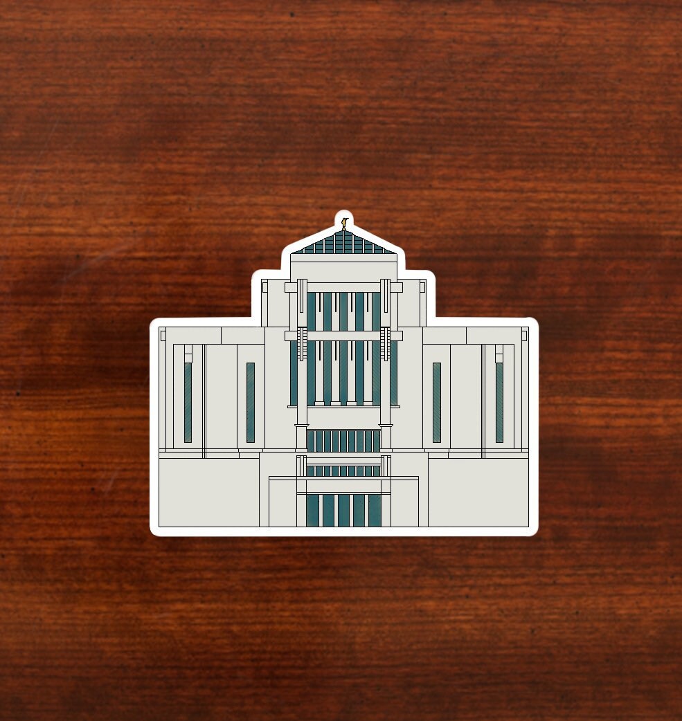 Cardston Canada Temple Sticker, 3x3 in. Vinyl Sticker for your Laptop, Water Bottle or Bullet Journal, skateboard stickers