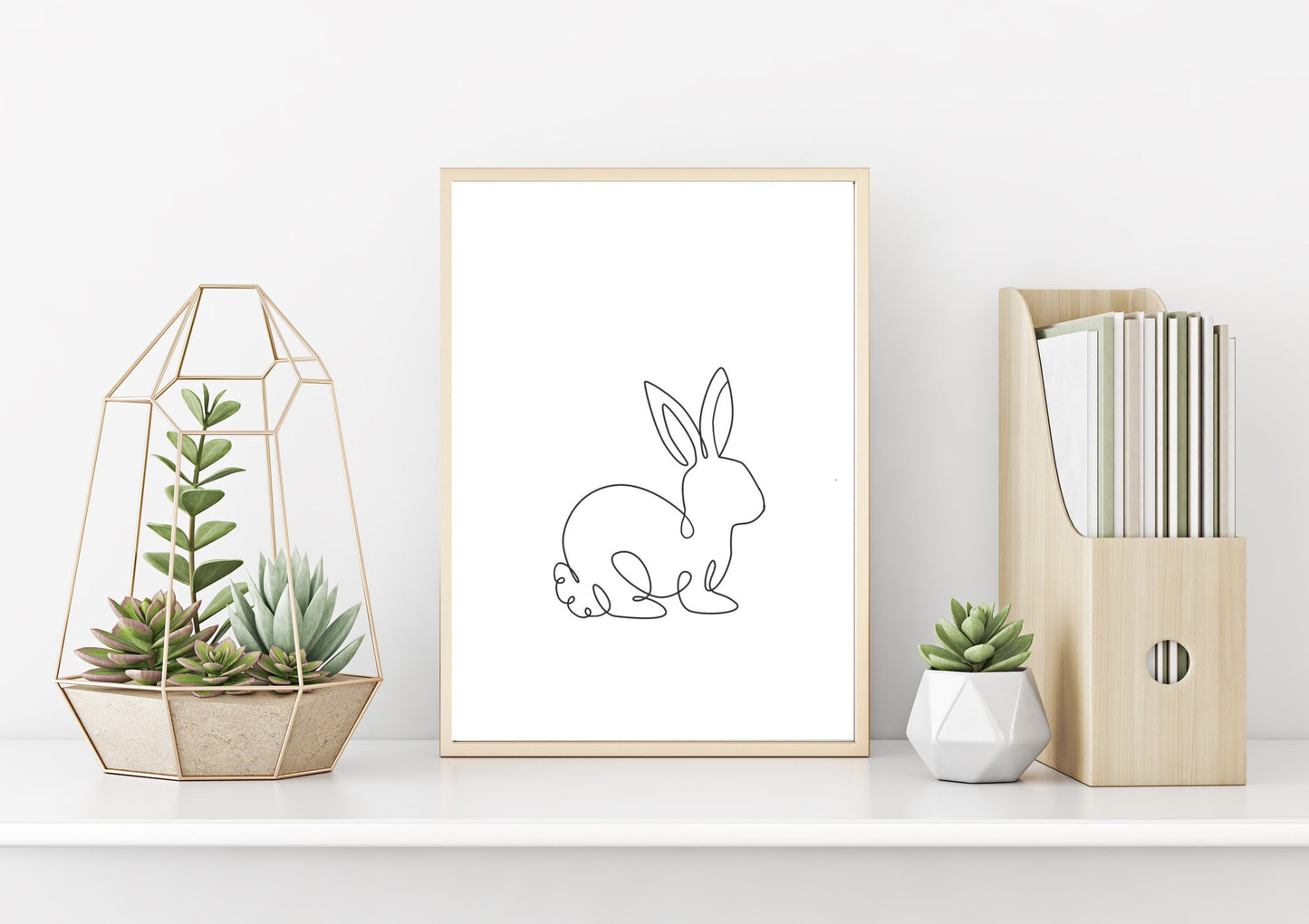 Rabbit nursery print, Minimalist Nursery Wall Art Set, Safari Line Art, Wall Decor, Home Decor, Physical Art Print