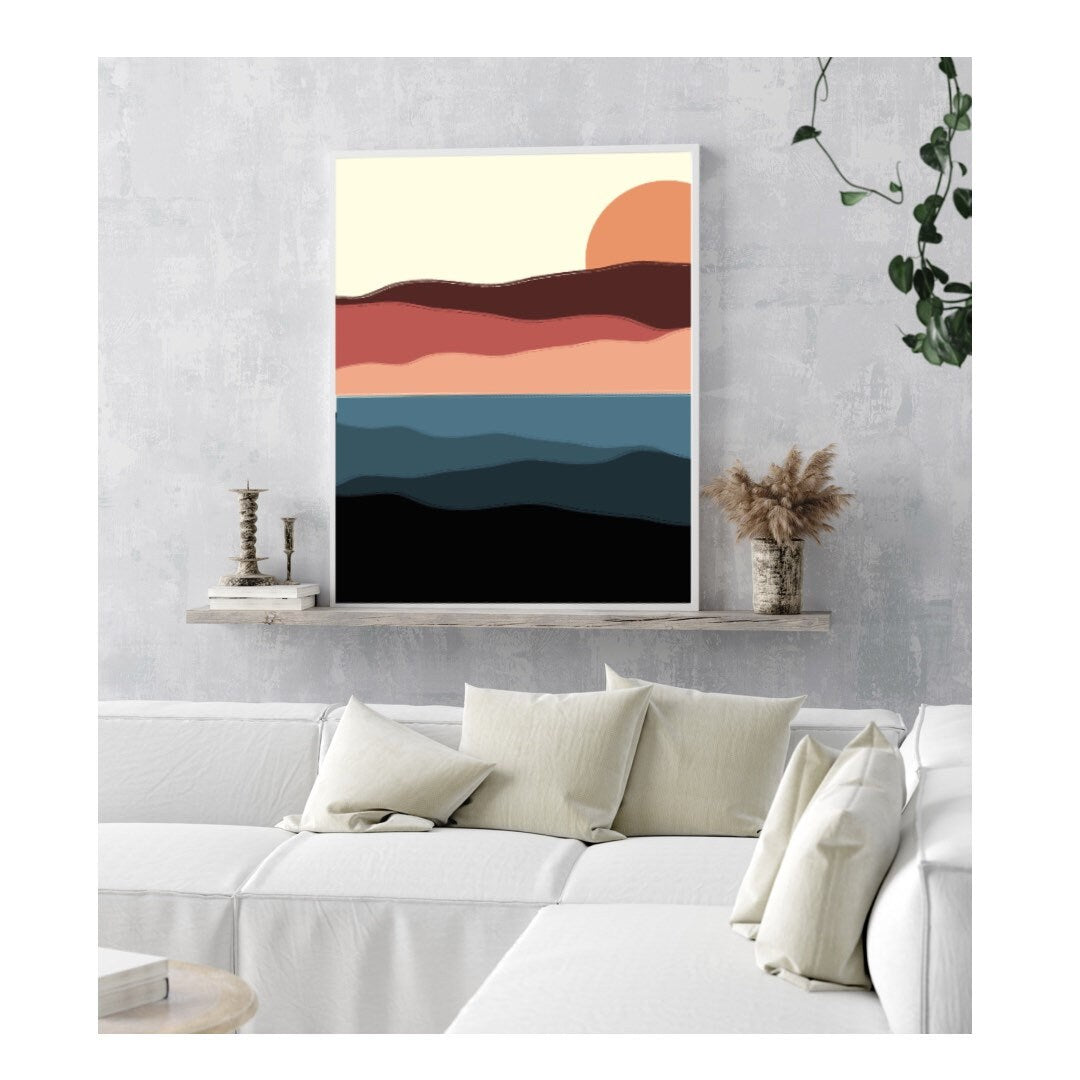 Sunset wall art prints, southwestern decor for home, statement art, new home gift, Christmas gifts for boss, office decor for women, secret