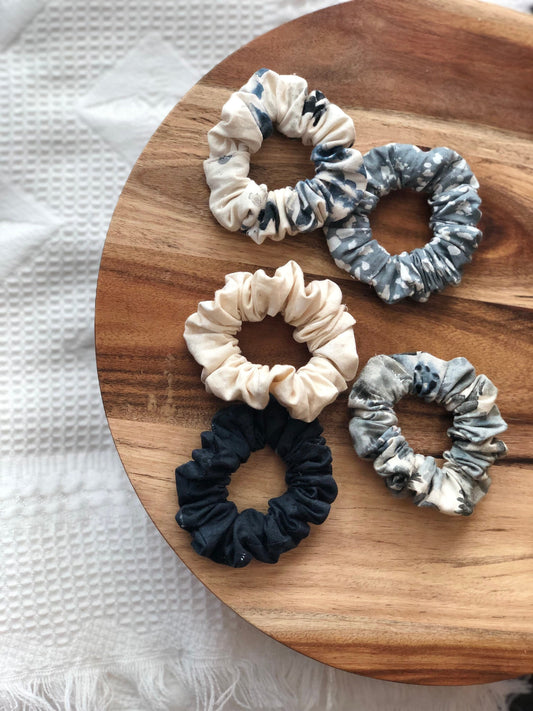 Neutral scrunchies for bridesmaid, ponytail tie for women, Easter basket stuffers for girls, trendy gifts for teens thin hair accessories