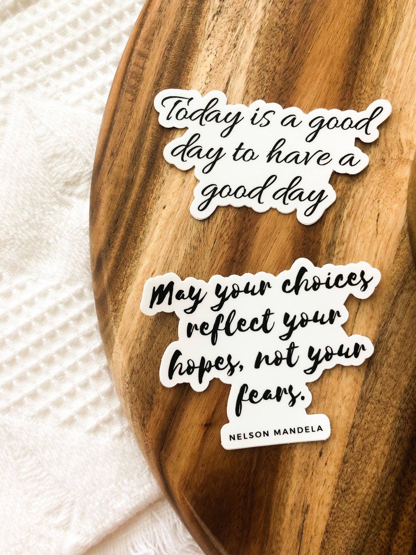 may your choices reflect your hopes Nelson Mandela quote inspirational mirror stickers, motivational gifts for women, locker stickers, dorm