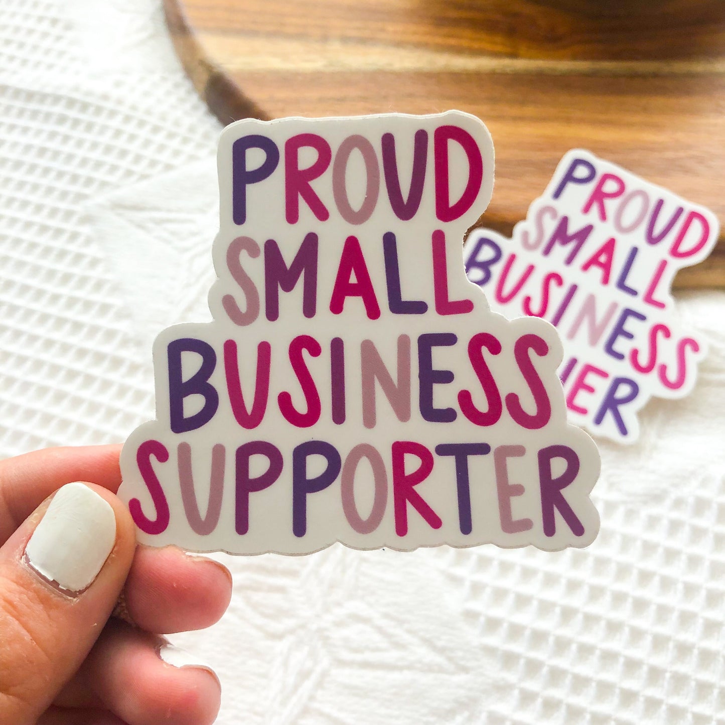 Proud Small Business Supporter 3x3in. Vinyl Sticker for your Laptop, Hydroflask, Planner or Bullet Journal