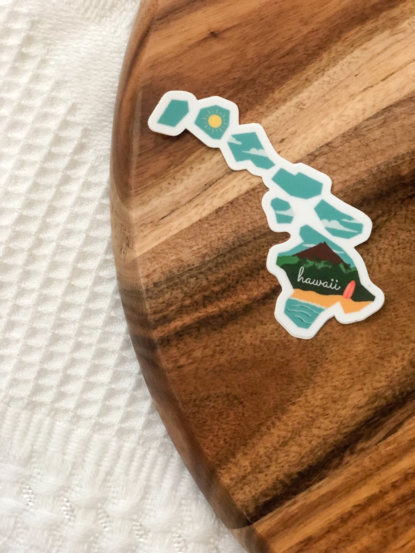 Hawaii State Sticker, 3x3in Vinyl Sticker for your Laptop, Hydroflask, Planner, Water Bottle or Bullet Journal