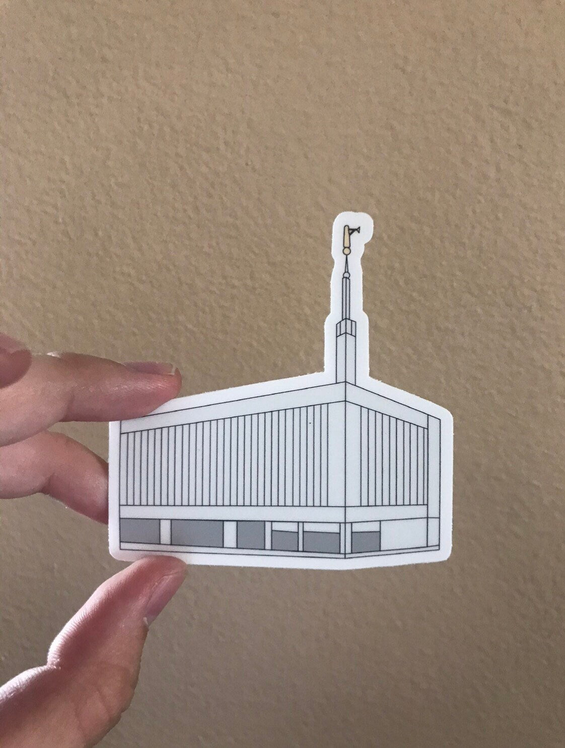 Manhattan Temple Sticker, 3x3 in. Vinyl Sticker for your Laptop, Water Bottle or Bullet Journal