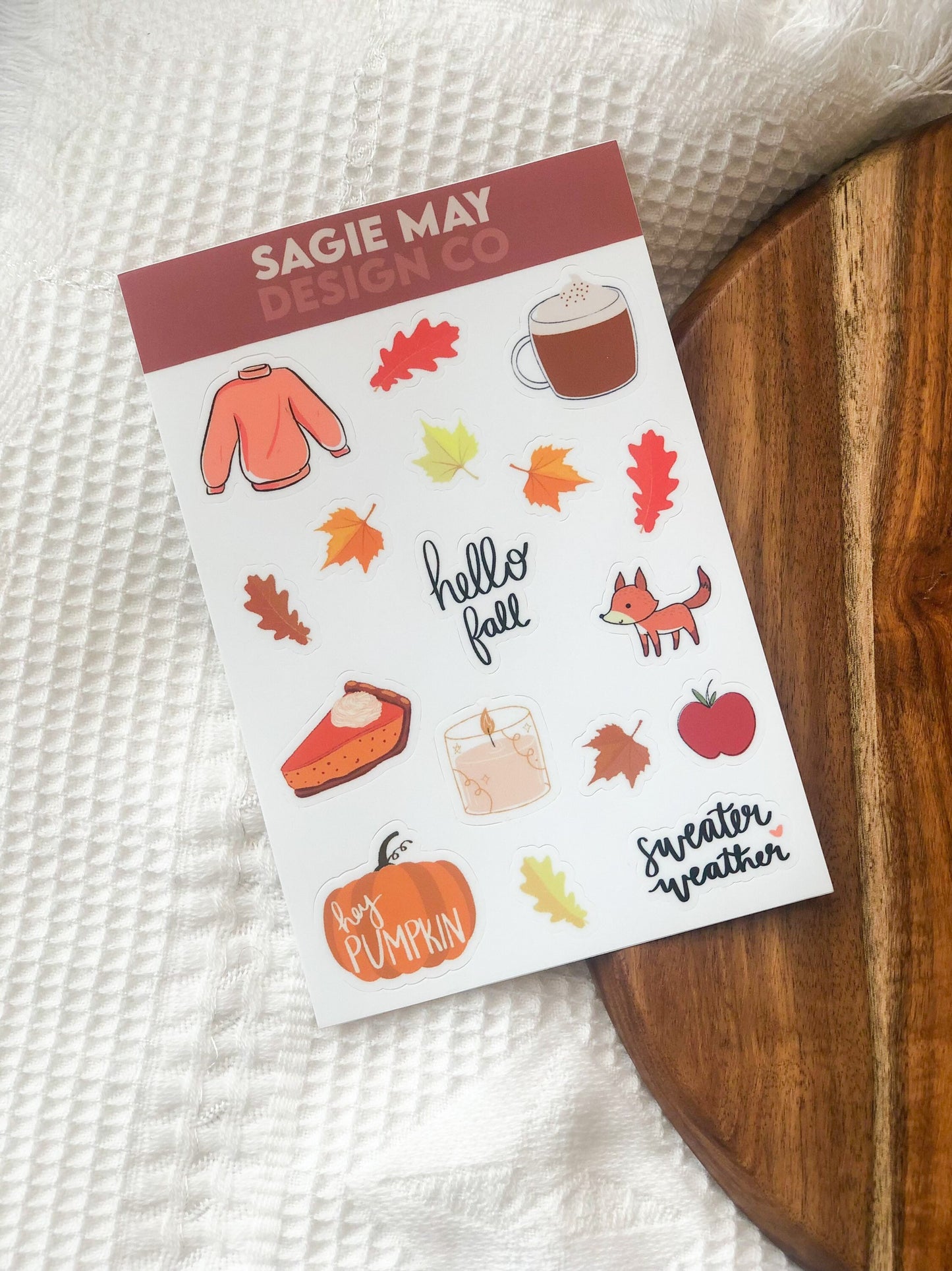 Autumn sticker sheet, mini sticker sheet, fall stickers pack, fall planner sticker sheets, vinyl sticker sheet, fall vinyl stickers