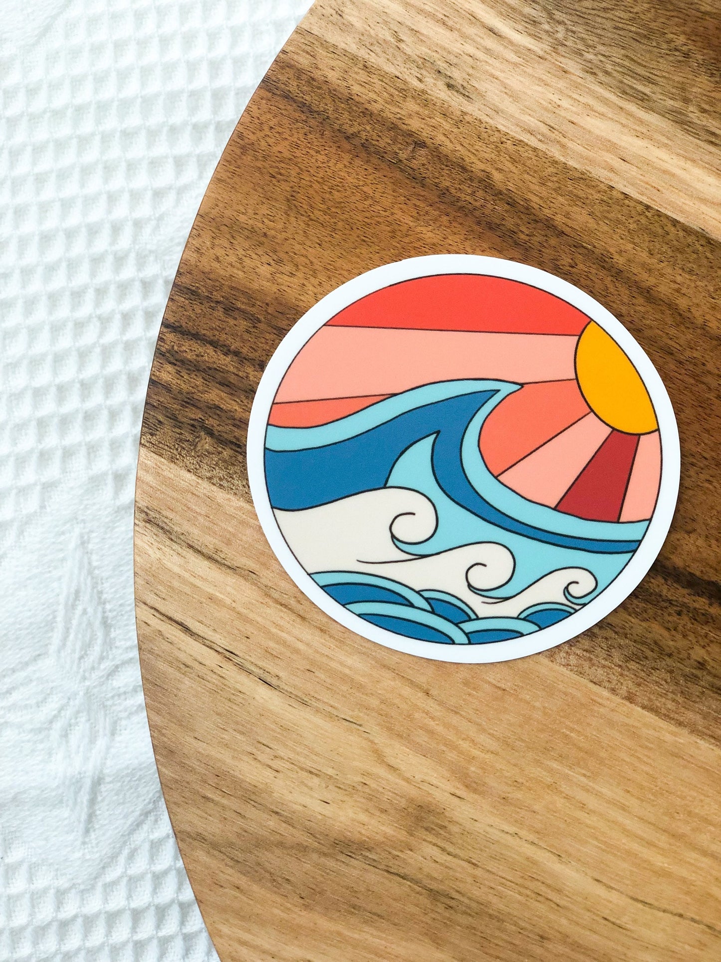 Ocean Breeze 3x3in. Vinyl Sticker for your Laptop, Hydroflask, Planner, Water Bottle or Bullet Journal, skateboard stickers