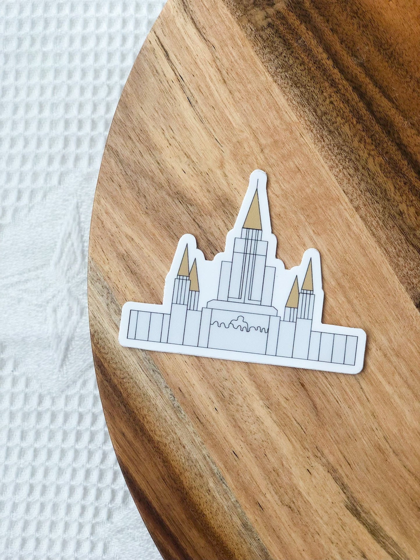 Oakland Temple Sticker, 3x3 in. Vinyl Sticker for your Laptop, Water Bottle or Bullet Journal