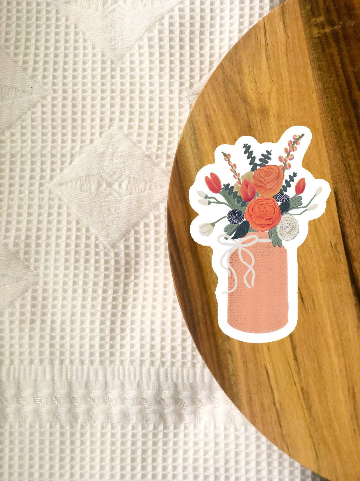 Rose Bouquet 3x3in. Vinyl Sticker for your Laptop, Hydroflask, Water Bottle, Planner or Bullet Journal, Flower Decal, skateboard stickers