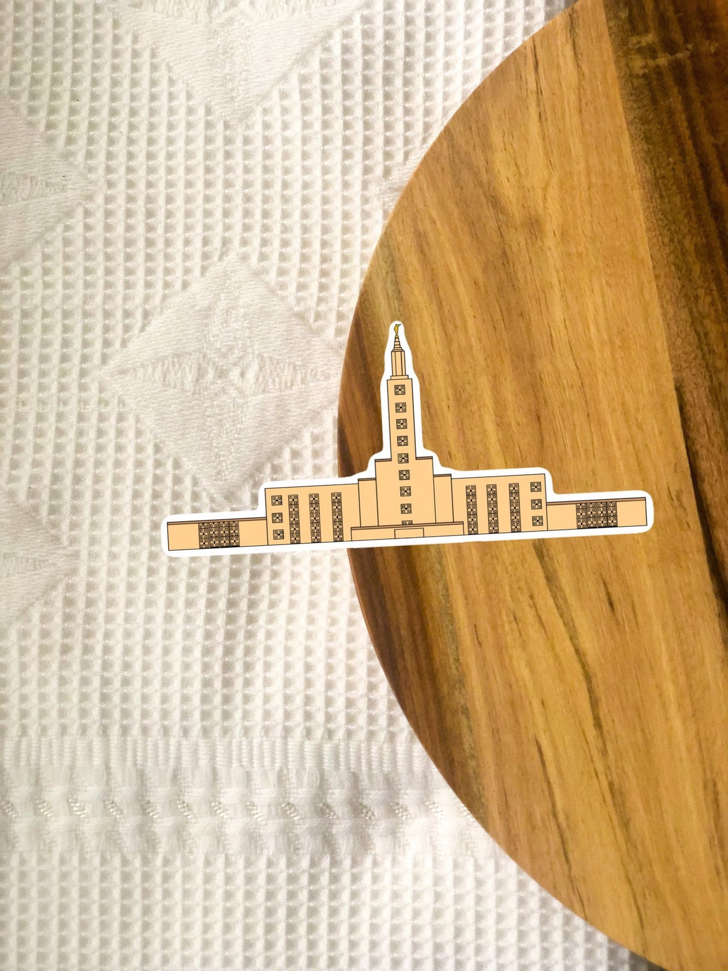 Los Angeles Temple Sticker, 3x3in Vinyl Sticker for Laptop, Hydroflask, Bullet Journal, etc.