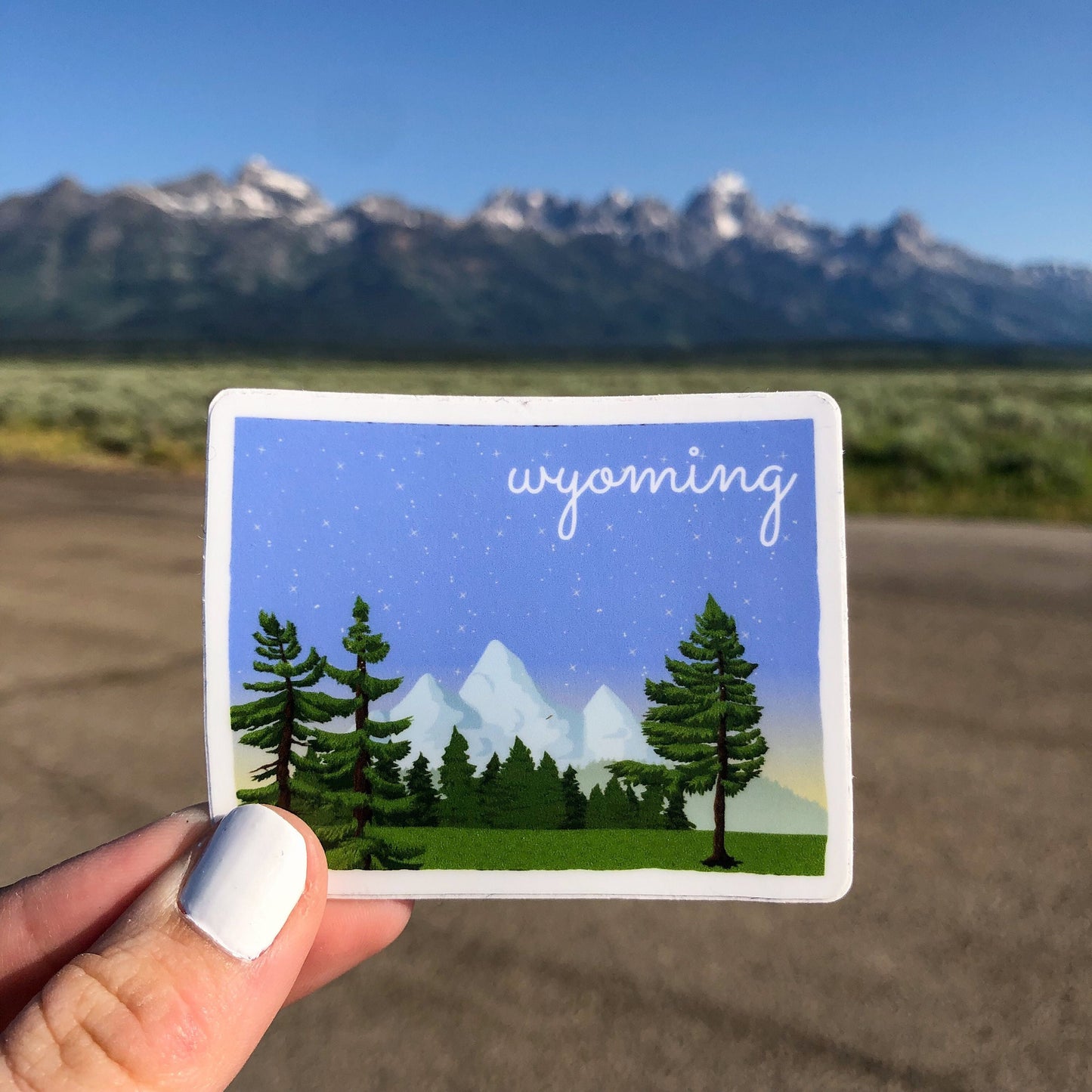 Wyoming State 3x3in Sticker, Mountain Sticker, Vinyl Sticker for your Laptop, Water Bottle or Bullet Journal